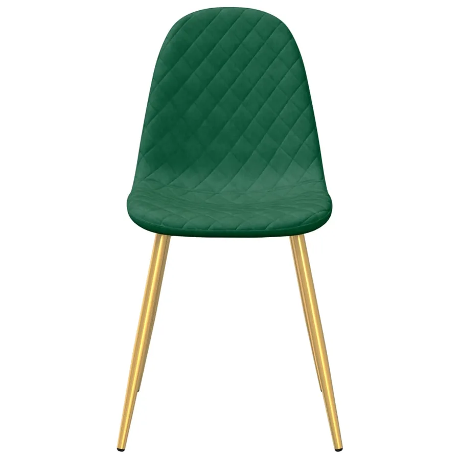 Chaises à manger lot de 4 Vert foncé Velours - 4