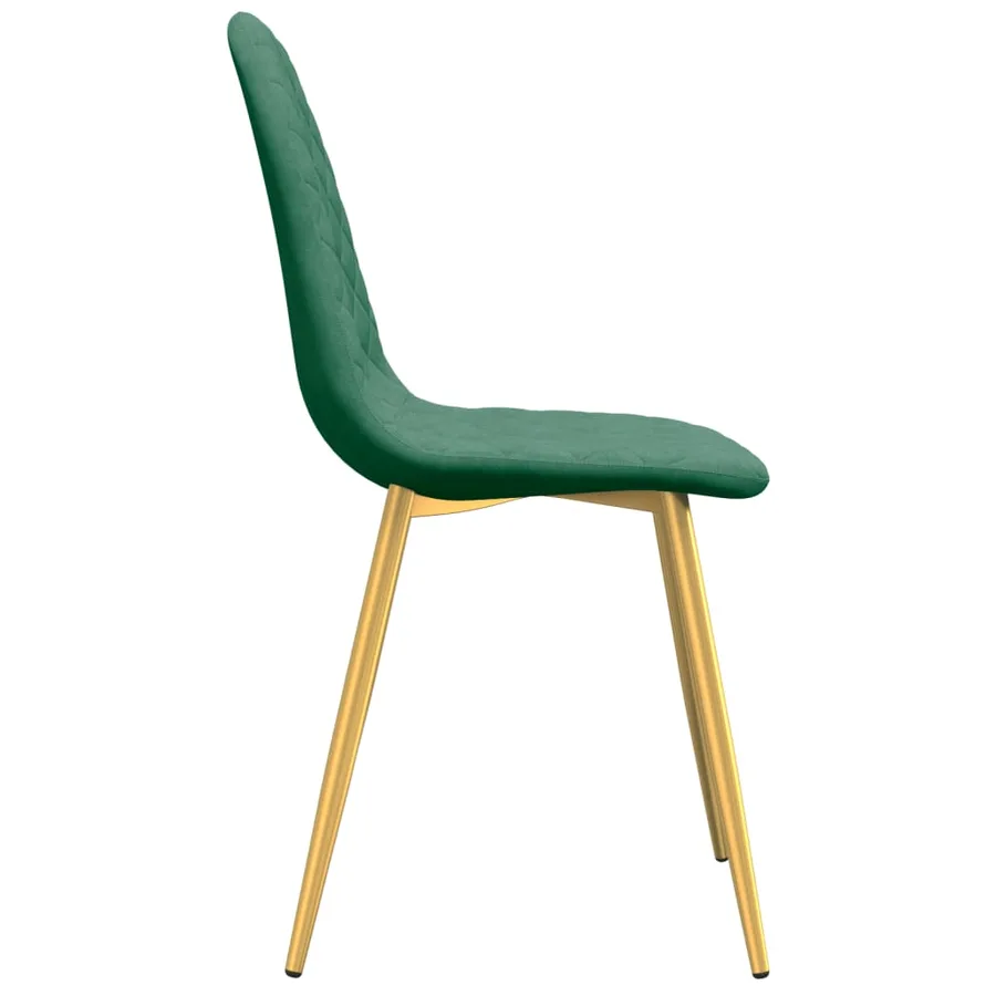 Chaises à manger lot de 4 Vert foncé Velours - 5