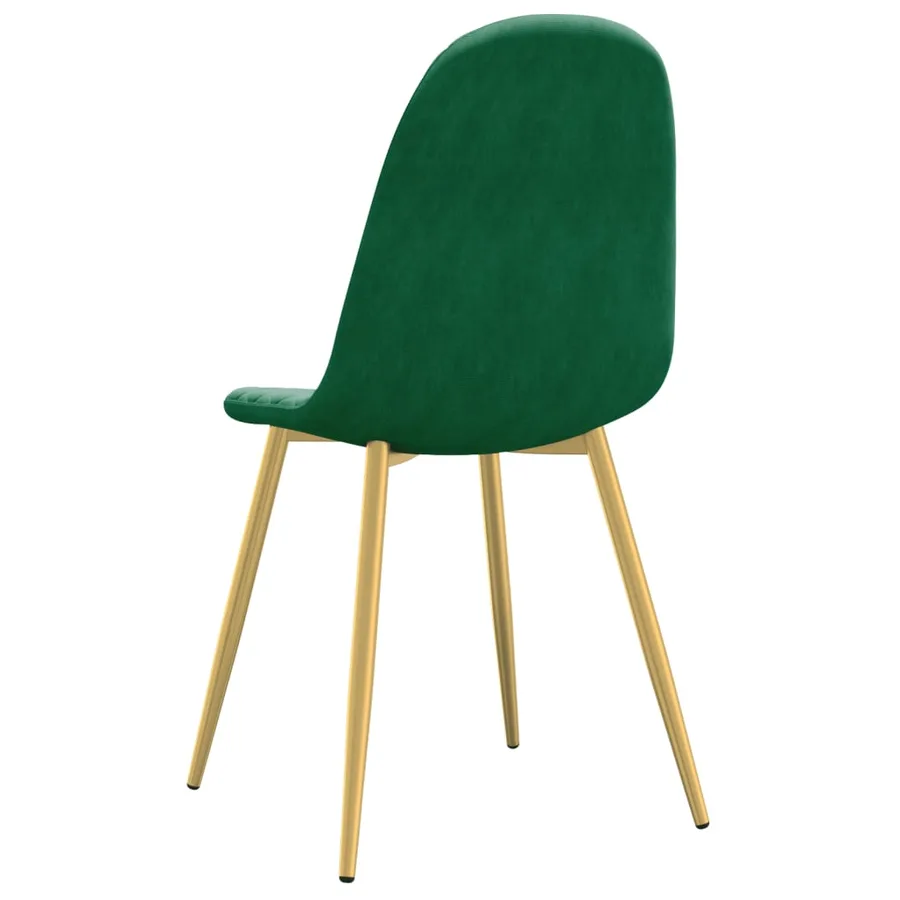 Chaises à manger lot de 4 Vert foncé Velours - 6