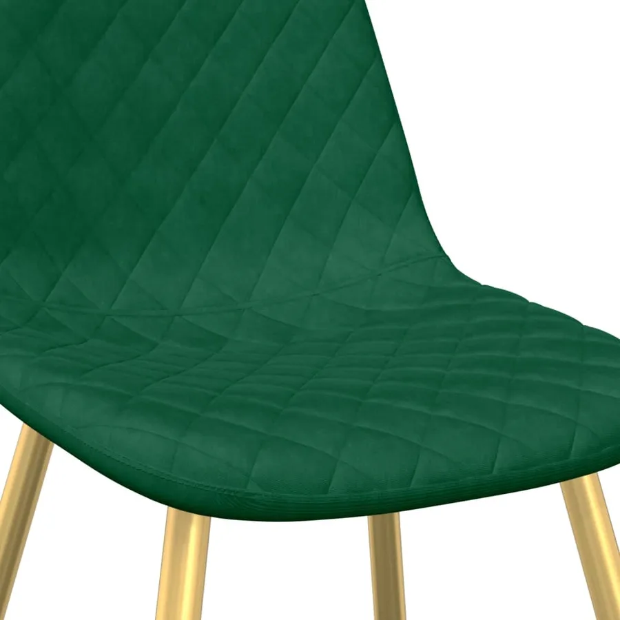 Chaises à manger lot de 4 Vert foncé Velours - 7