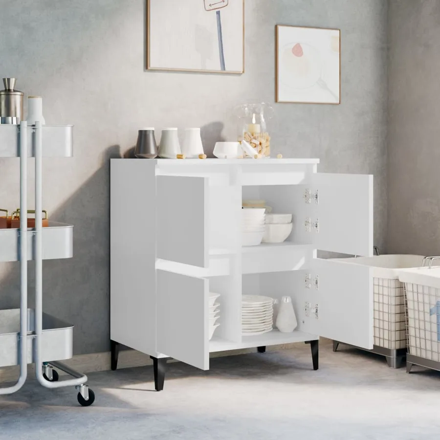 Buffet Blanc 60x35x70 cm Bois d'ingénierie - 3