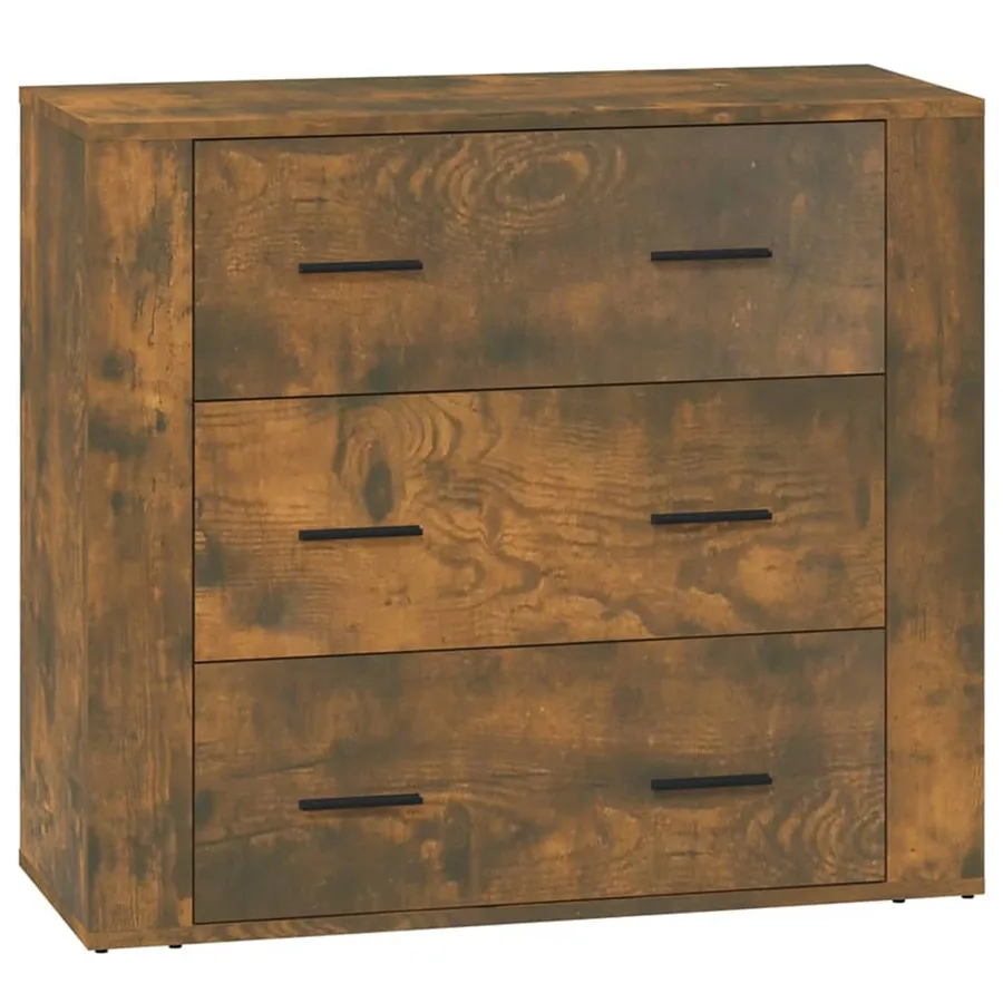 Buffet Chêne fumé 80x33x70 cm Bois d'ingénierie - 2
