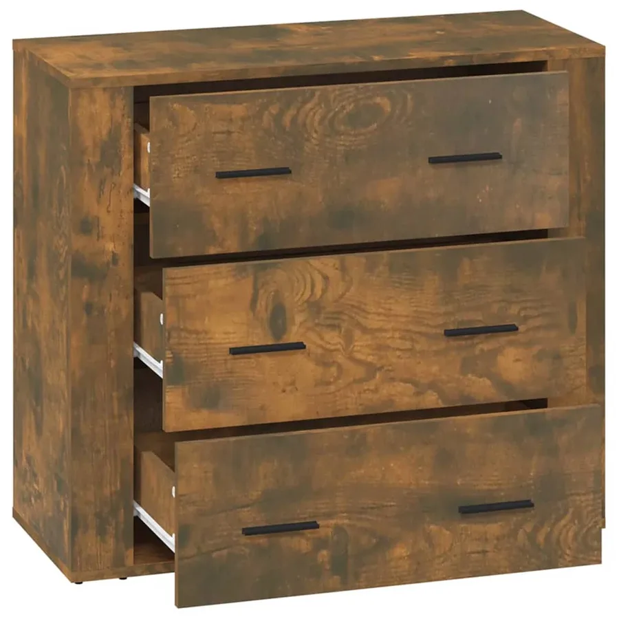 Buffet Chêne fumé 80x33x70 cm Bois d'ingénierie - 4