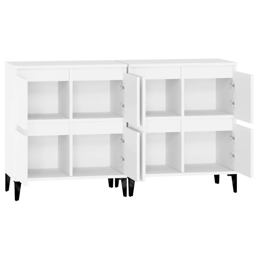 Buffets 2 pcs blanc 60x35x70 cm bois d'ingénierie - 7