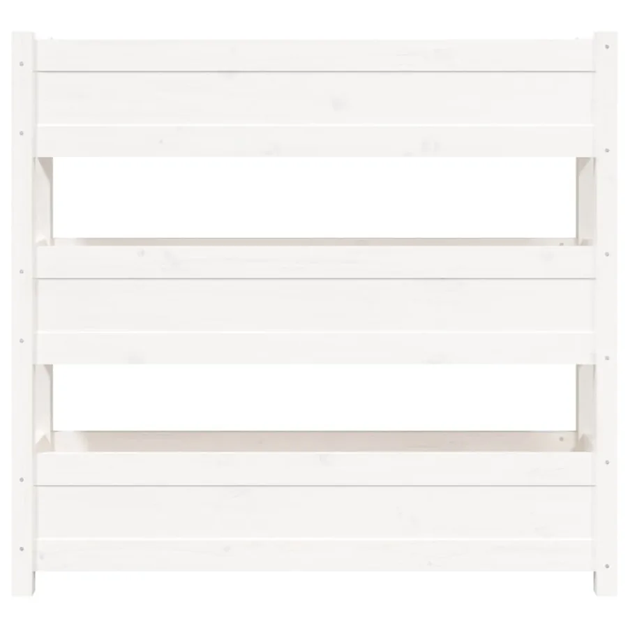 Jardinière Blanc 112x25x104,5 cm Bois massif de pin - 5