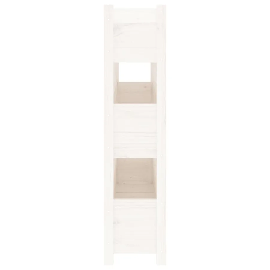 Jardinière Blanc 112x25x104,5 cm Bois massif de pin - 6