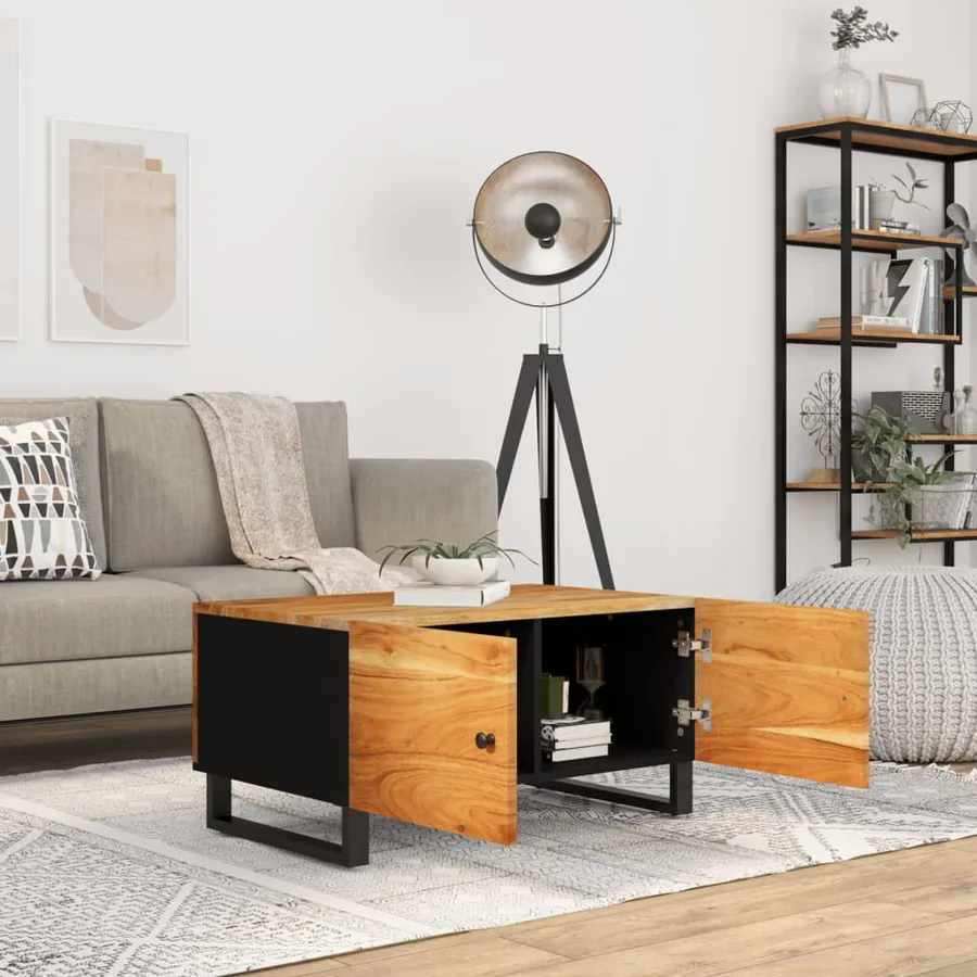 Table basse 80x50x40 cm Bois d'acacia solide et d'ingénierie - 3