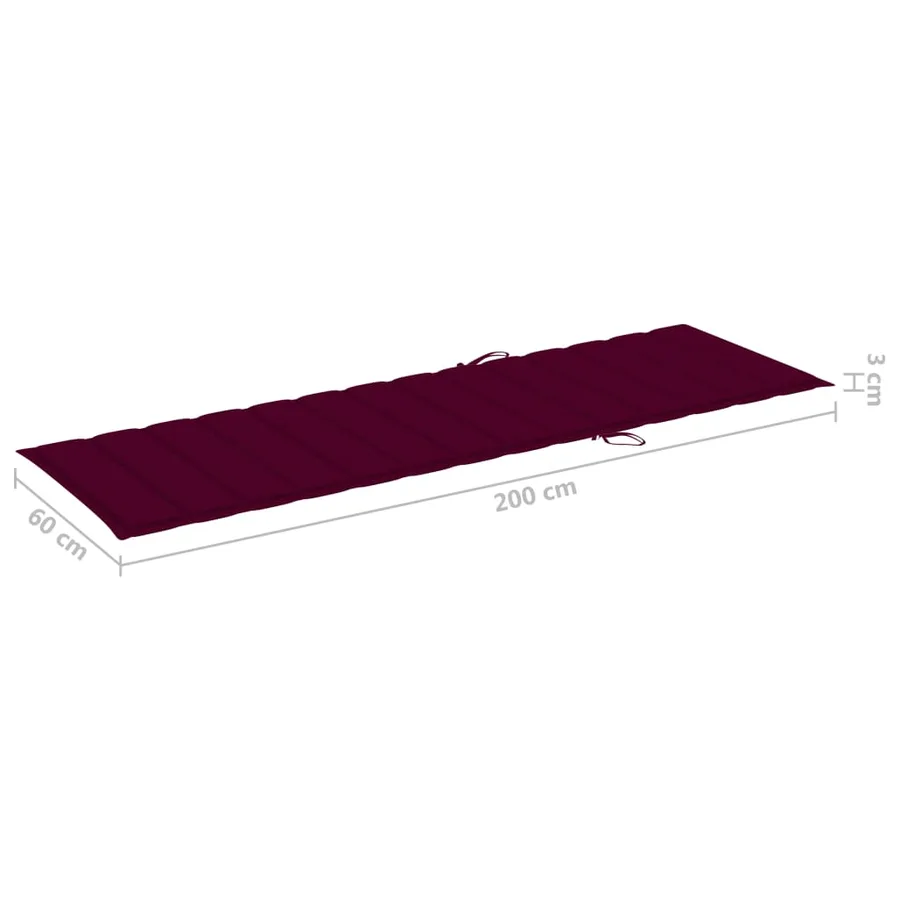 Chaise longue de jardin avec coussin Bois d'acacia solide - 11