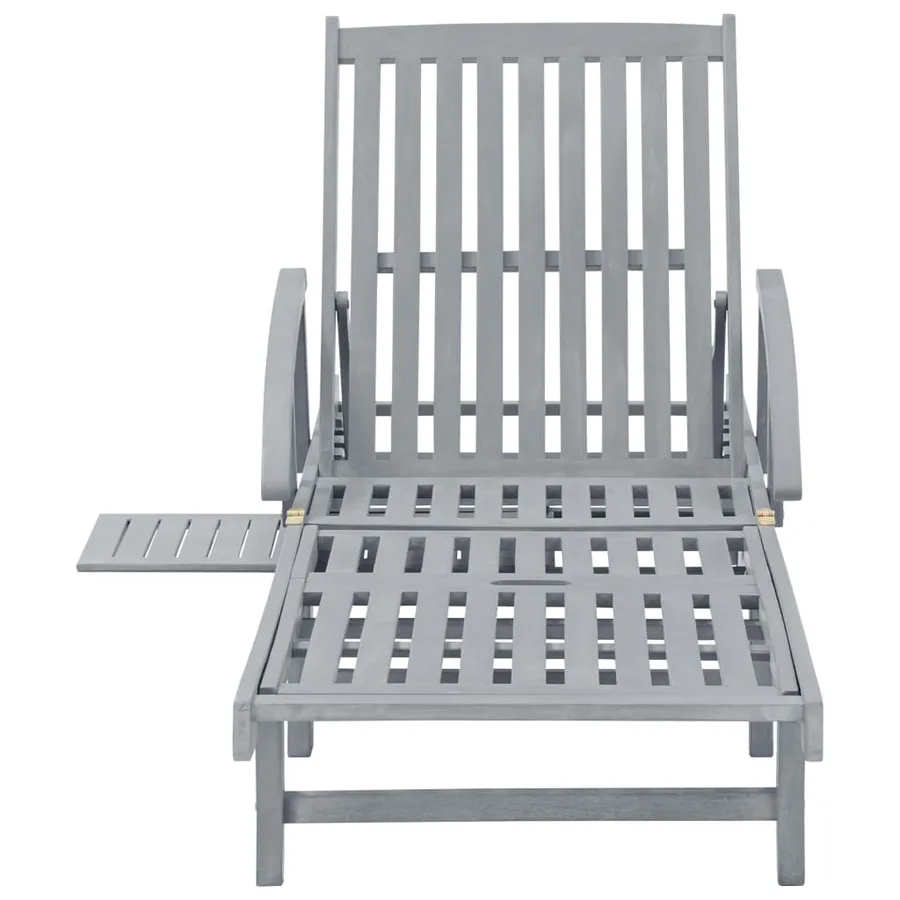 Chaise longue de jardin avec coussin Bois d'acacia solide - 7