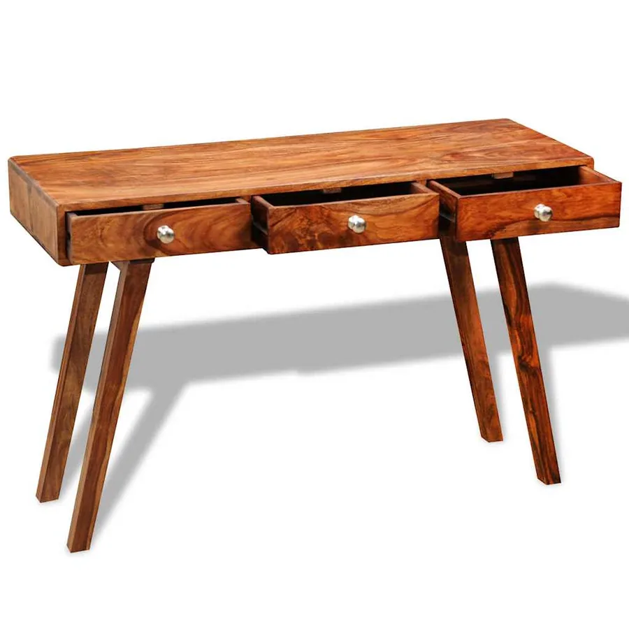 Table console avec 3 tiroirs 76 cm Bois massif - 2
