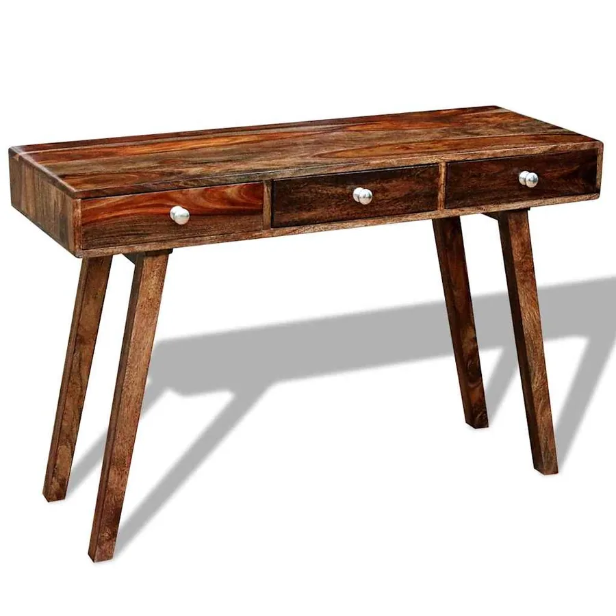 Table console avec 3 tiroirs 76 cm Bois massif - 6