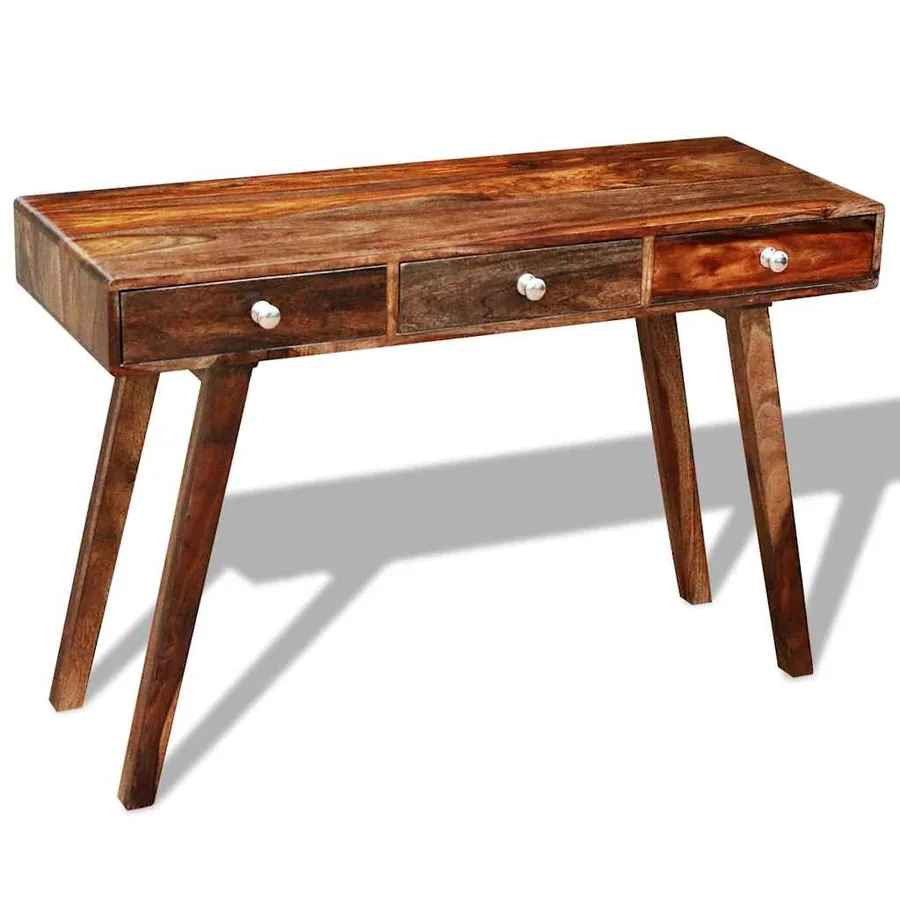 Table console avec 3 tiroirs 76 cm Bois massif - 7