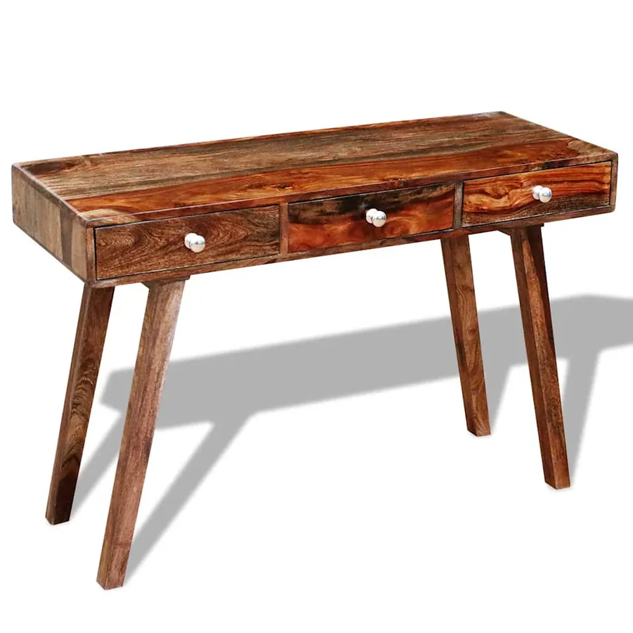 Table console avec 3 tiroirs 76 cm Bois massif - 8