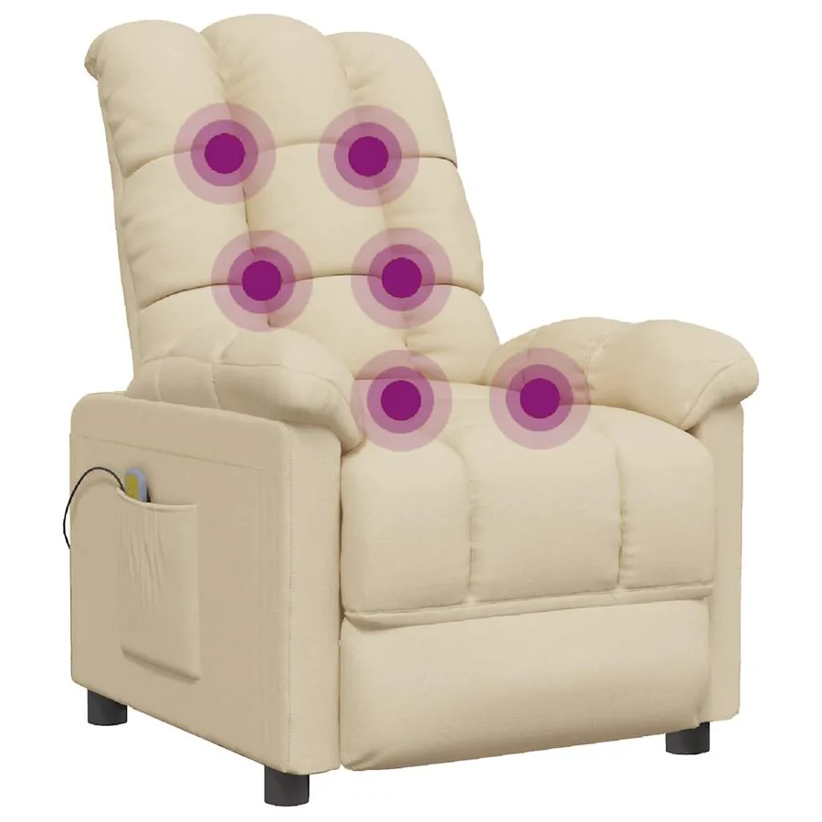 Fauteuil de massage Crème Tissu - 6