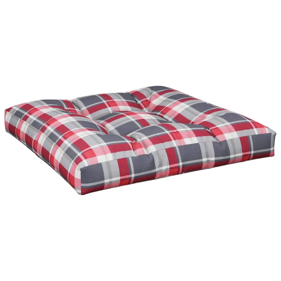 Coussins de palette lot de 2 motif à carreaux rouge tissu - 4