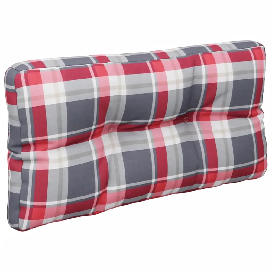 Coussins de palette lot de 2 motif à carreaux rouge tissu - 5