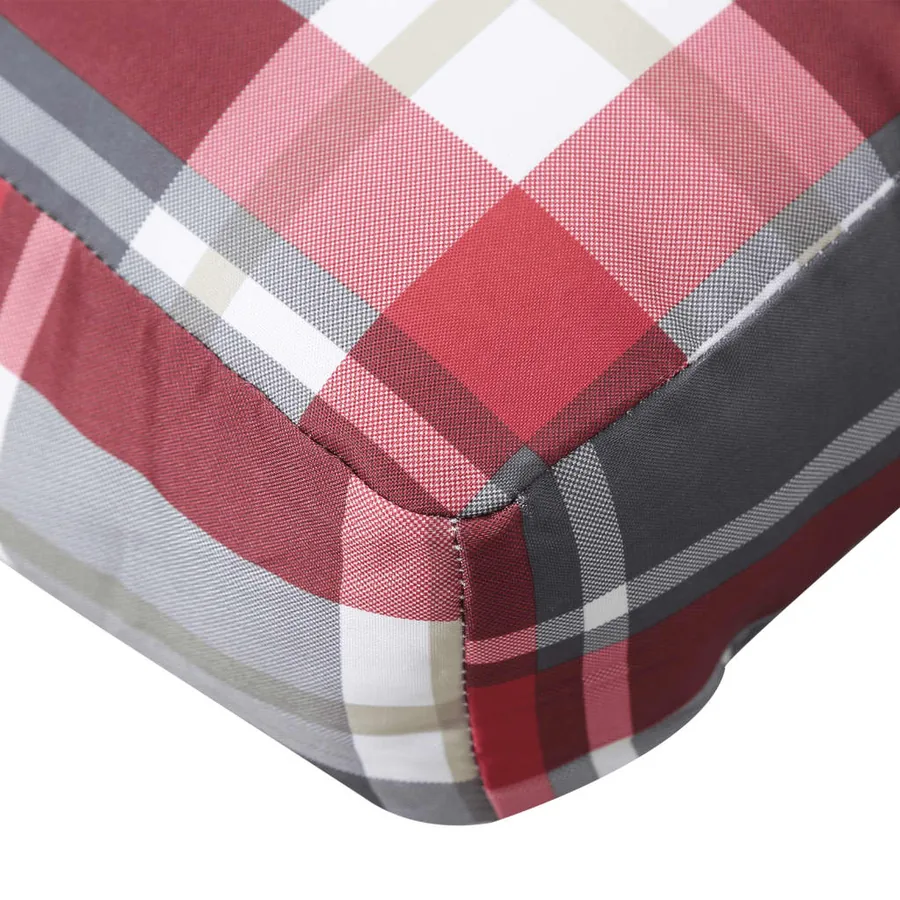 Coussins de palette lot de 2 motif à carreaux rouge tissu - 7
