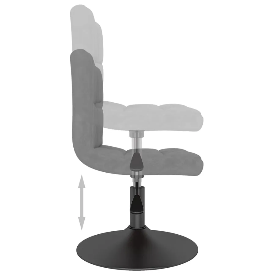 Chaise pivotante de salle à manger Gris clair Velours - 5