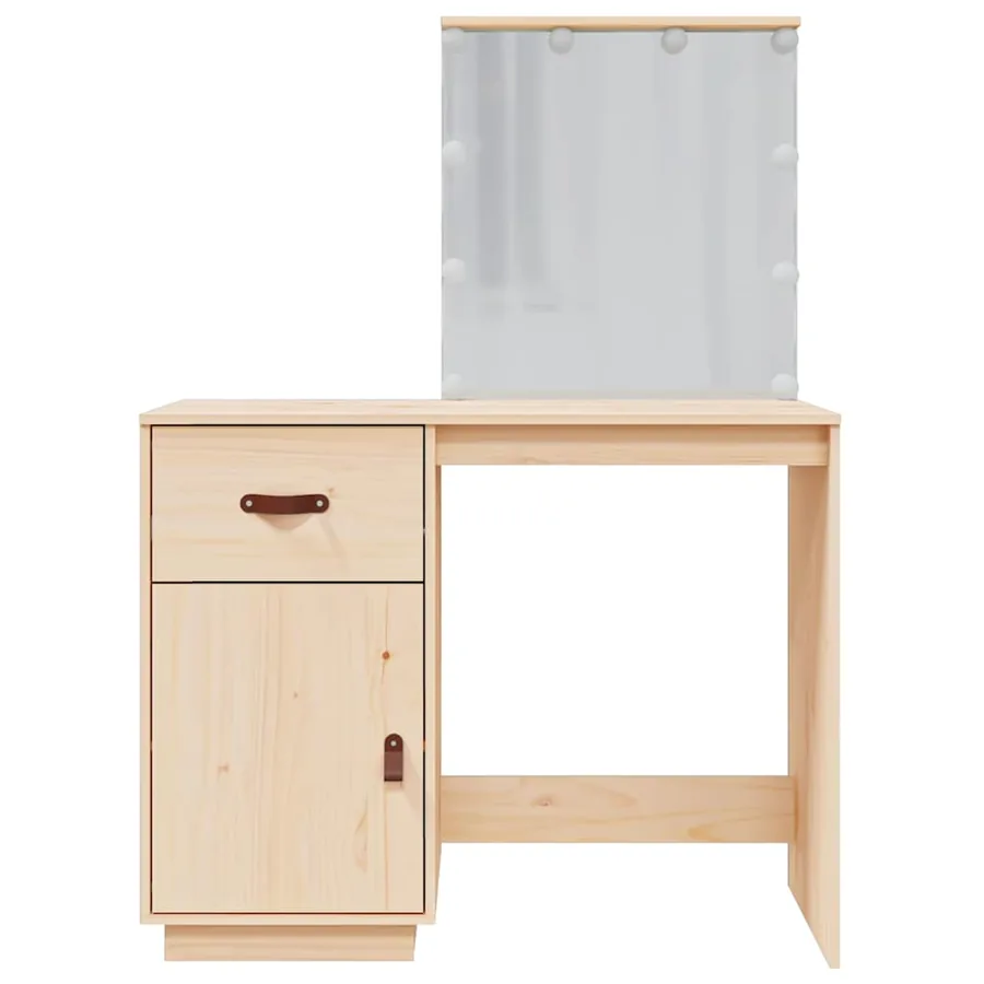 Coiffeuse avec LED 95x50x133,5 cm Bois de pin massif - 6