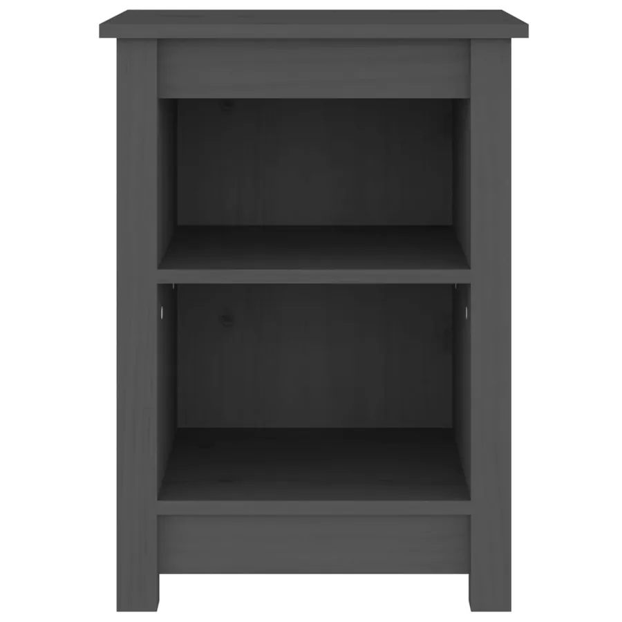 Table de chevet Gris 40x35x55 cm Bois de pin solide - 3