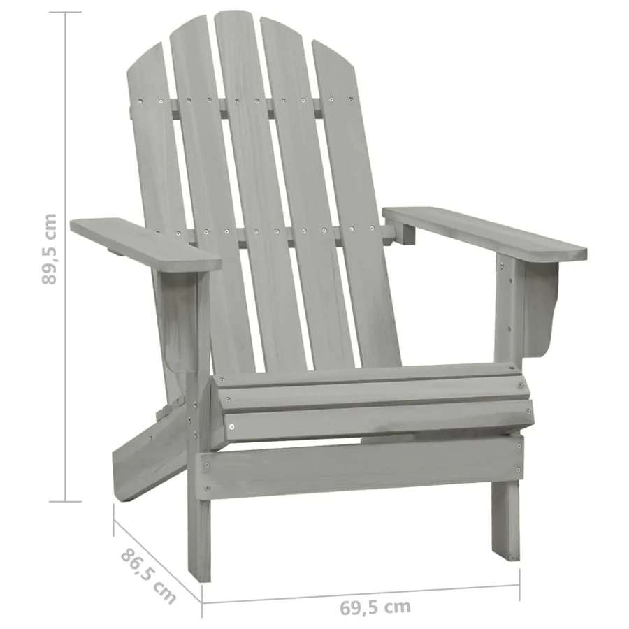 Chaise de jardin Adirondack avec pouf et table Sapin Gris - 16