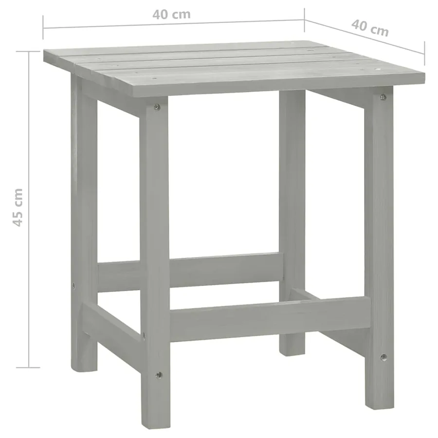 Chaise de jardin Adirondack avec pouf et table Sapin Gris - 17