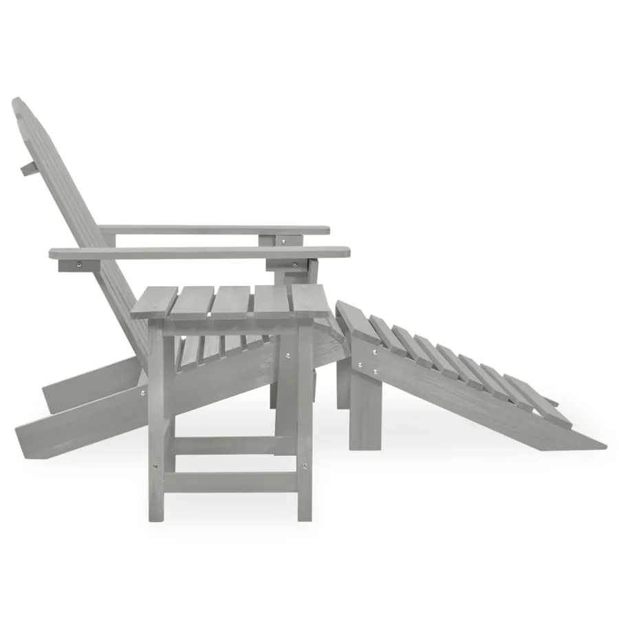 Chaise de jardin Adirondack avec pouf et table Sapin Gris - 3