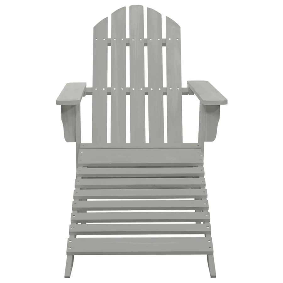 Chaise de jardin Adirondack avec pouf et table Sapin Gris - 6