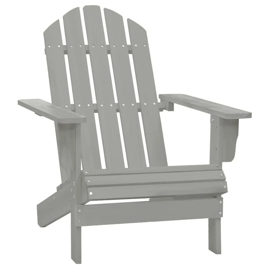 Chaise de jardin Adirondack avec pouf et table Sapin Gris - 8