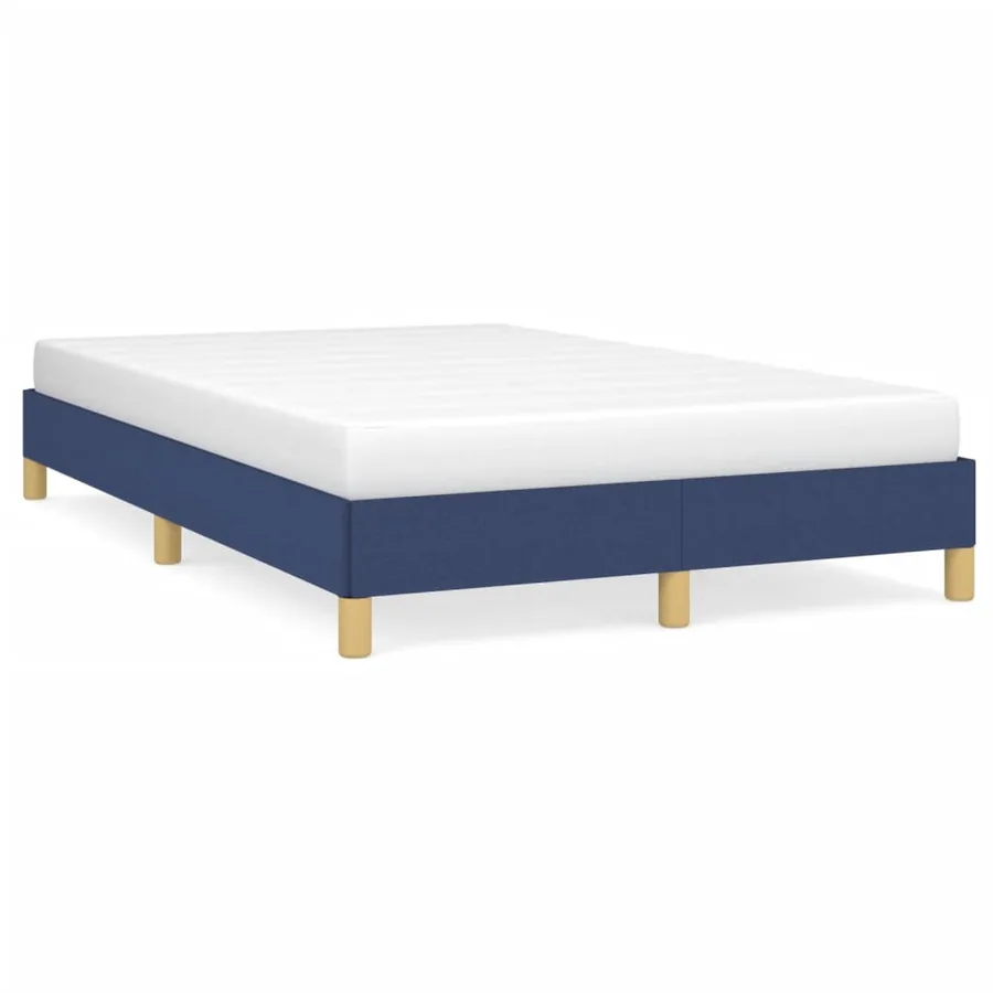 Cadre de lit sans matelas bleu 120x200 cm tissu - 2
