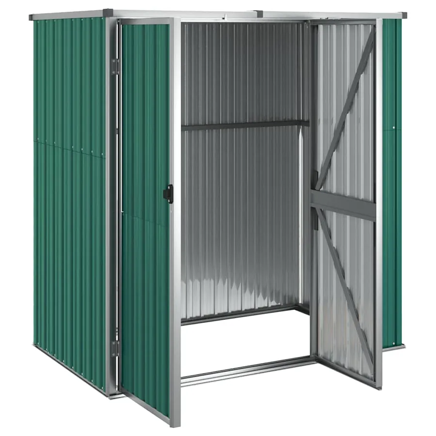Abri à outils de jardin vert 161x89x161 cm acier galvanisé - 4