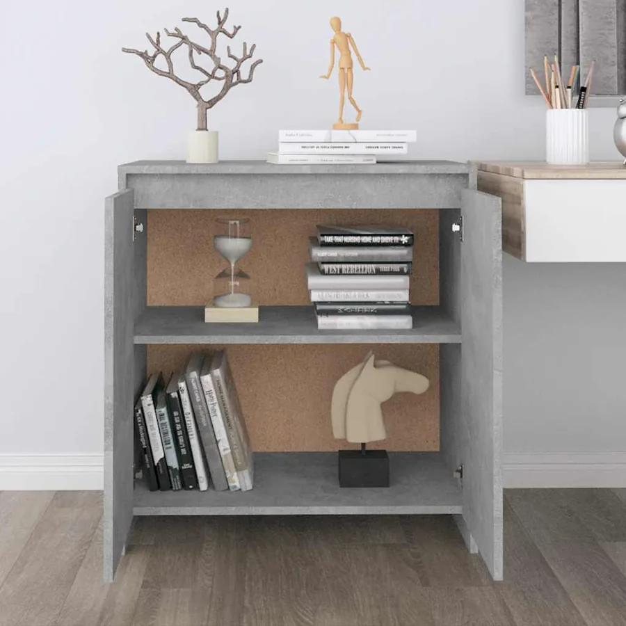 Buffet Gris béton 70x41x75 cm Bois d'ingénierie - 3