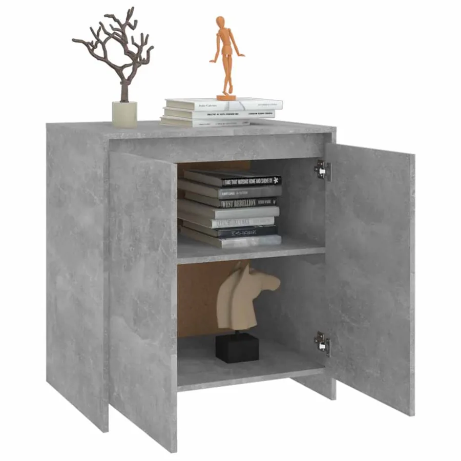 Buffet Gris béton 70x41x75 cm Bois d'ingénierie - 5