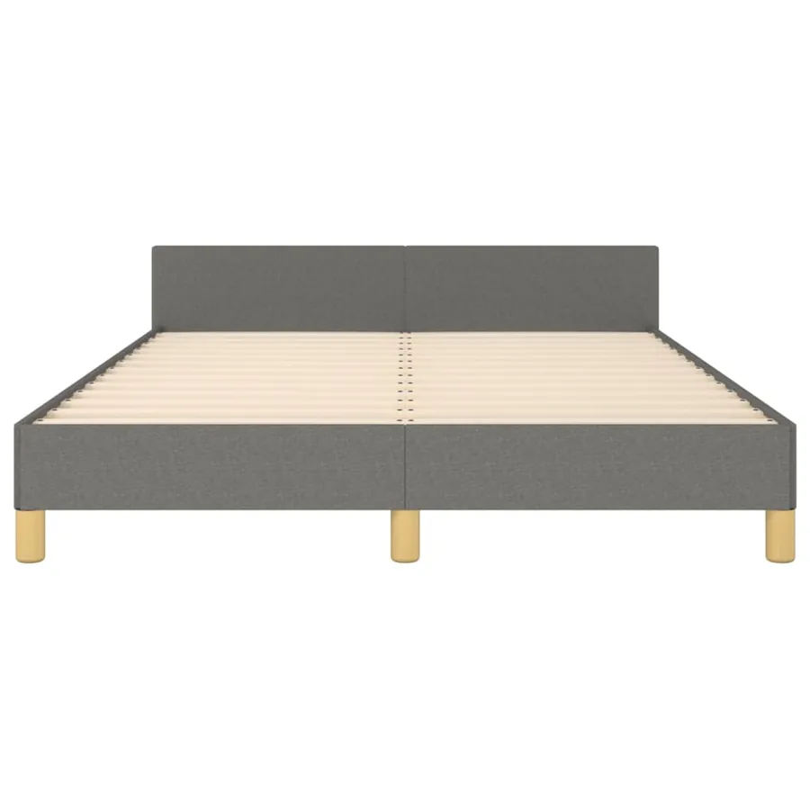 Cadre de lit sans matelas gris foncé 140x200 cm tissu - 6