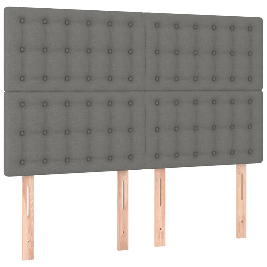 Cadre de lit sans matelas gris foncé 140x200 cm tissu - 9