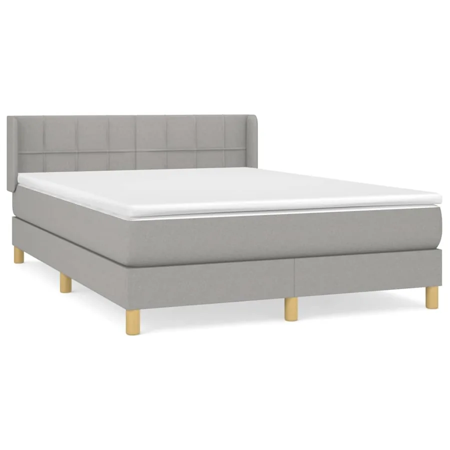 Sommier à lattes de lit avec matelas Gris clair 140x200cm Tissu - 2
