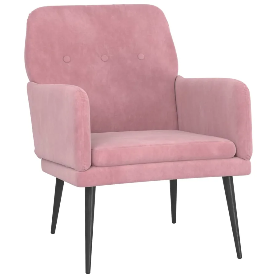 Fauteuil Rose 62x79x79 cm Velours - 2