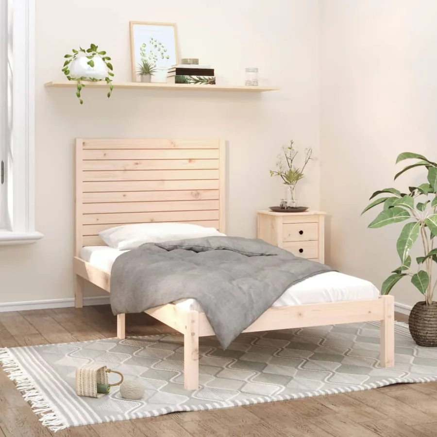 Cadre de lit sans matelas 90x200 cm bois massif