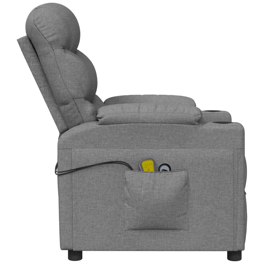 Fauteuil électrique de massage Gris clair Tissu - 5