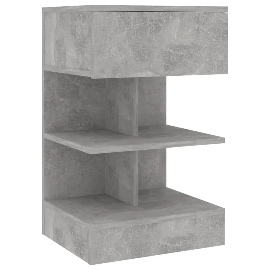 Table de chevet Gris béton 40x35x65 cm Bois d’ingénierie - 2