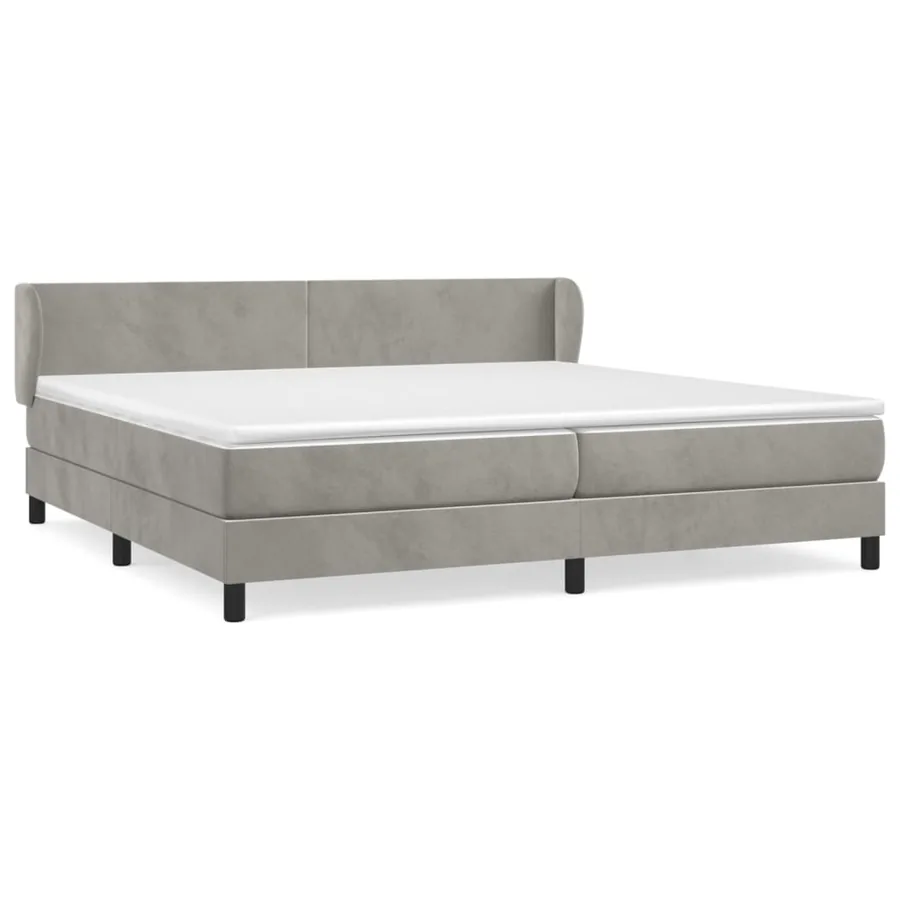 Sommier à lattes de lit et matelas Gris clair 200x200cm Velours - 2