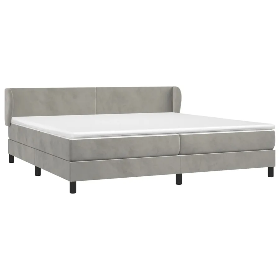 Sommier à lattes de lit et matelas Gris clair 200x200cm Velours - 3