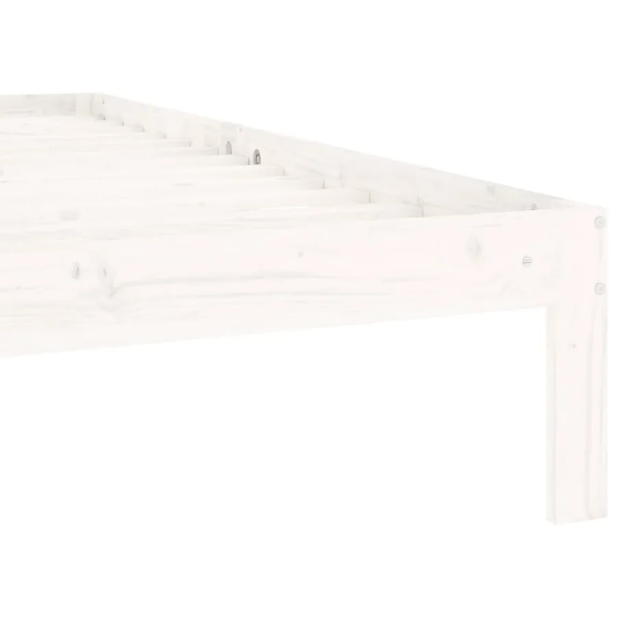 Cadre de lit sans matelas blanc bois de pin massif 100x200 cm - 6