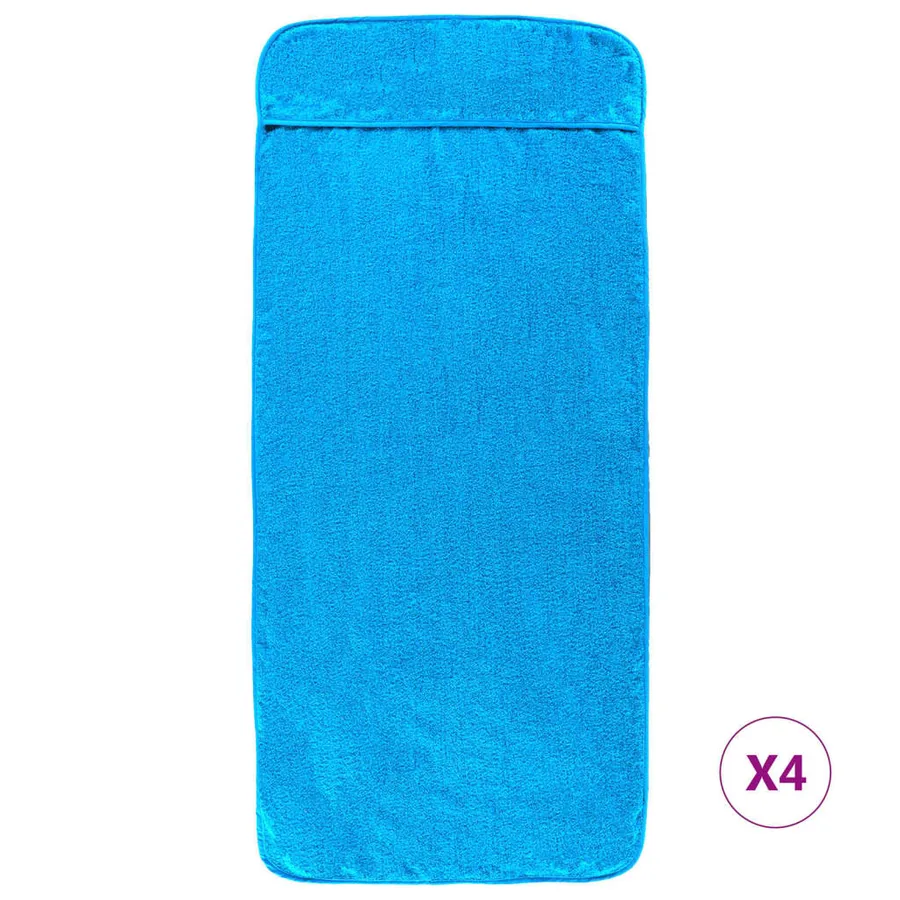 Serviettes de plage 4 pcs turquoise 60x135 cm tissu 400 GSM - 3