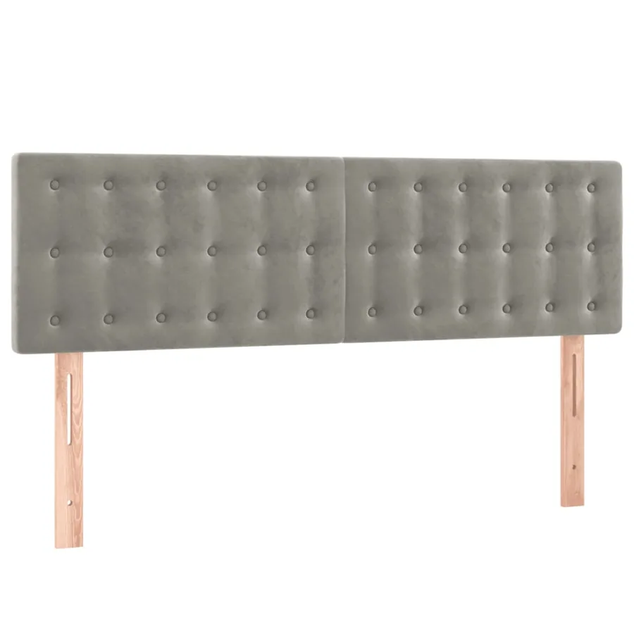 Tête de lit à LED Gris clair 144x5x78/88 cm Velours - 4