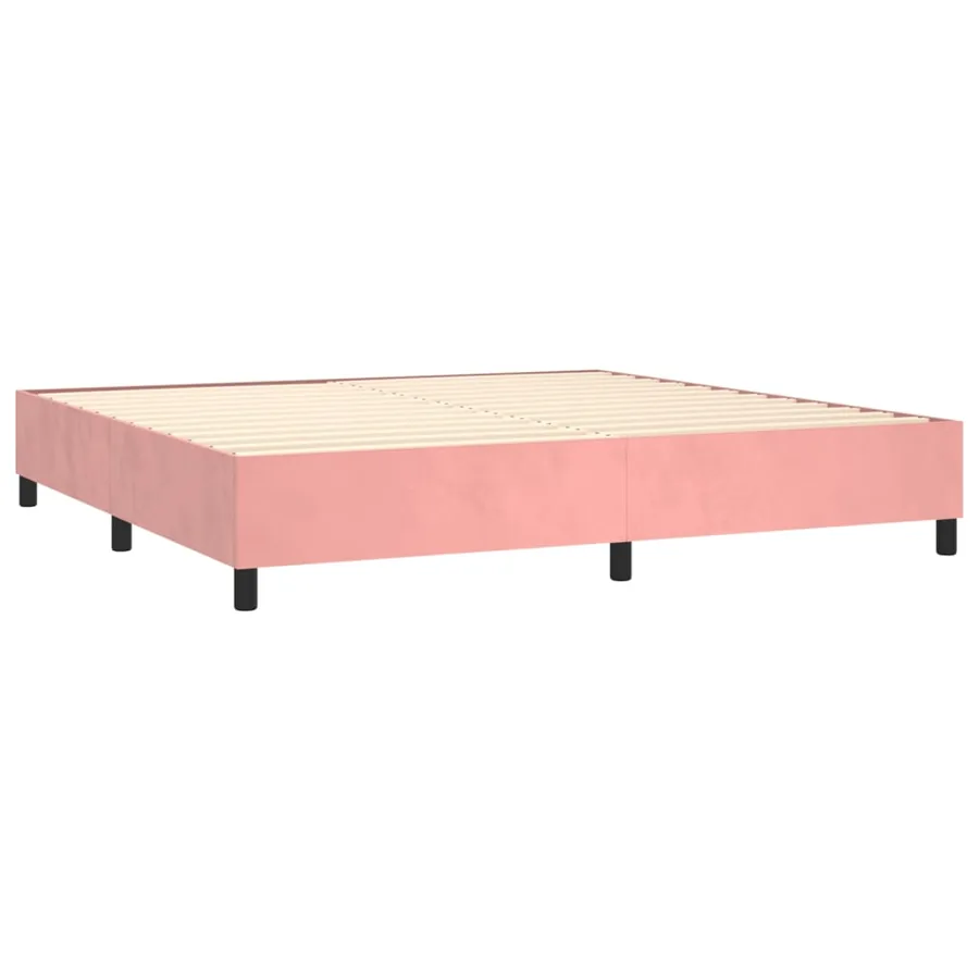 Sommier à lattes de lit avec matelas Rose 200x200 cm Velours - 4
