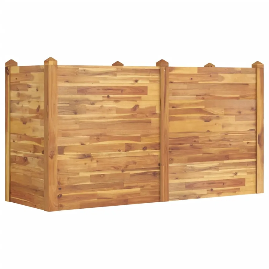 Lit surélevé de jardin 160x60x84 cm bois massif d'acacia - 2
