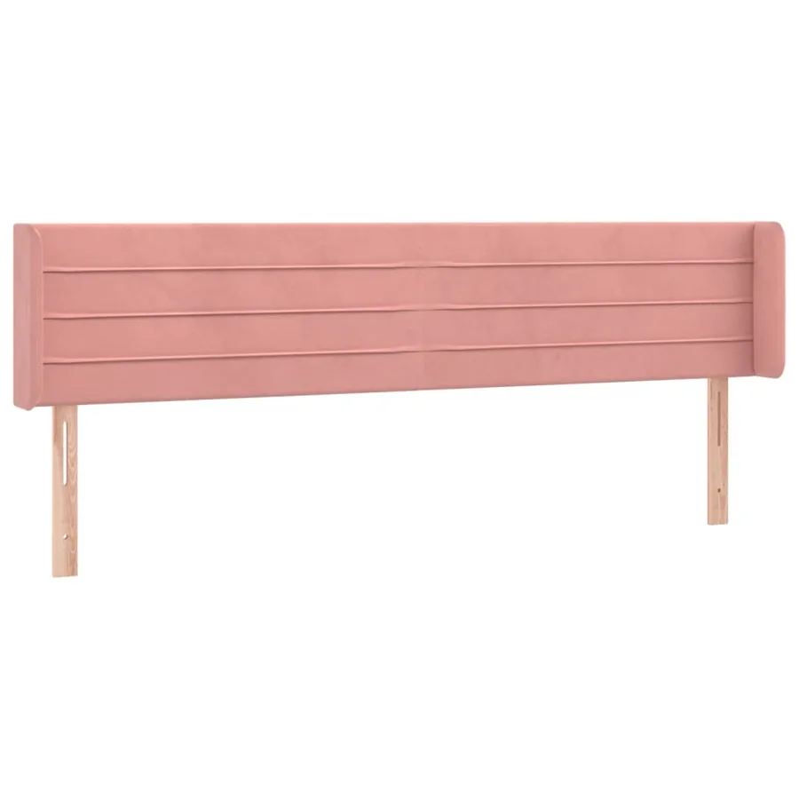 Tête de lit avec oreilles Rose 203x16x78/88 cm Velours - 2