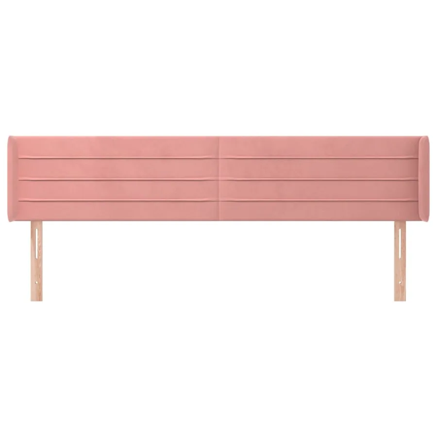 Tête de lit avec oreilles Rose 203x16x78/88 cm Velours - 3