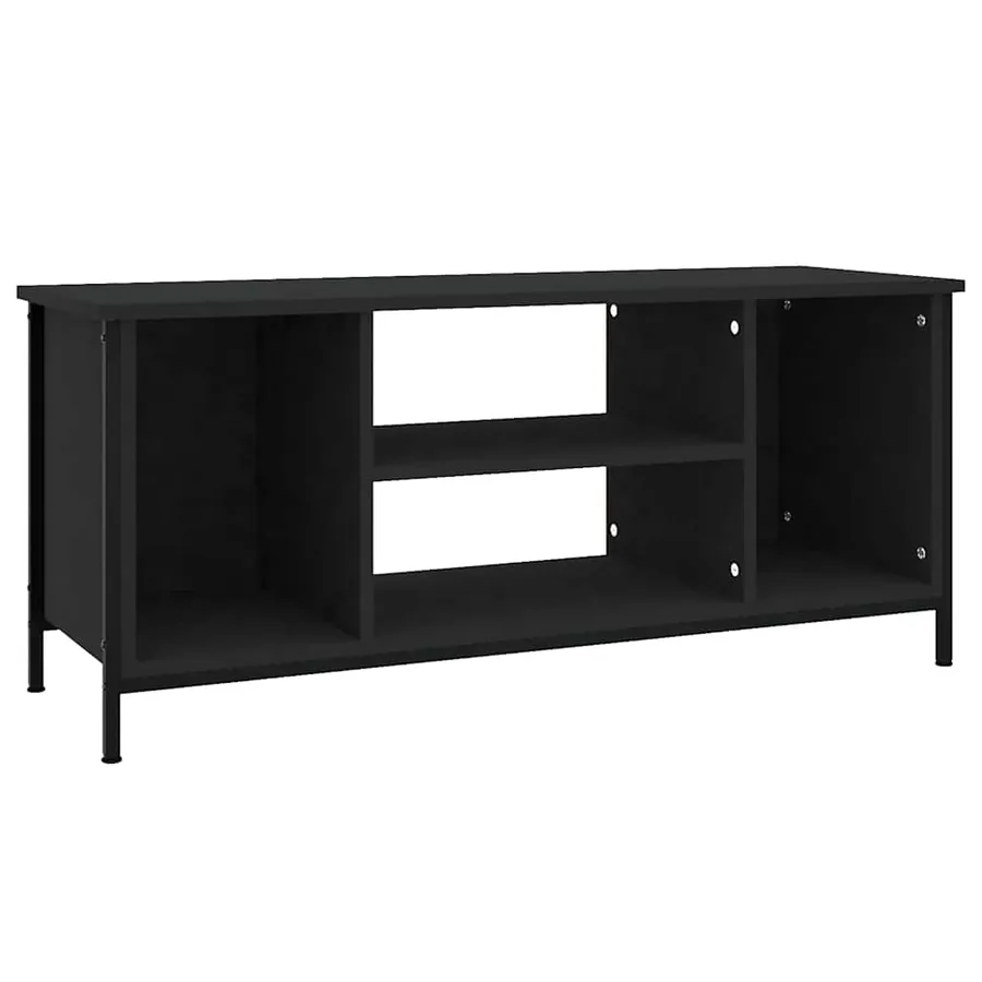 Meuble TV noir 102x35x45 cm bois d'ingénierie - 2